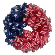 Couronne Avtoify 14" pour le 4 juillet, soldes de Noël patriotiques ! Décoration de porte « Bienvenue », ornement pour la maison