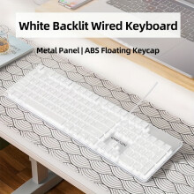 Silent Mechanical Keyboard All-Metal Panel 104 Keys