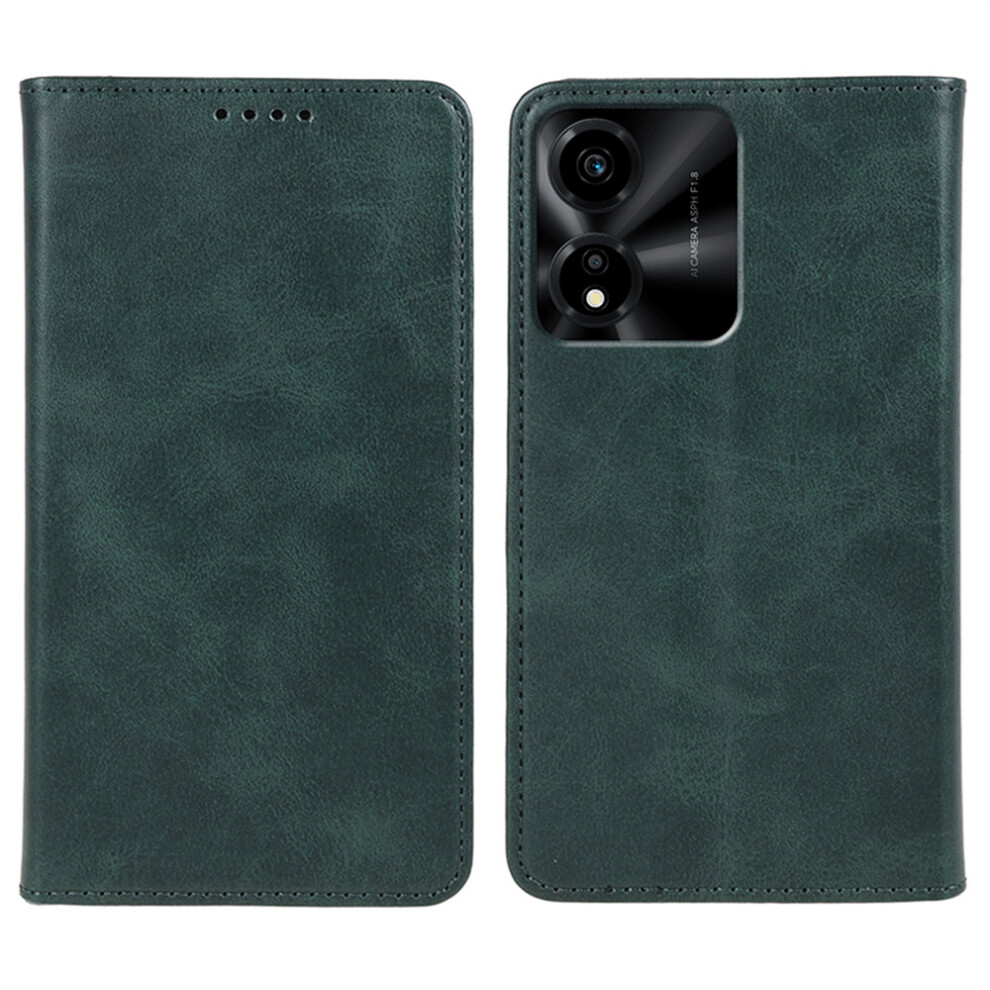 (Green) For Honor X5c Plus 4G / X5c 4G Case Strong Magnetic Pu Leather Phone Cover Calf Texture Green 6914295408974