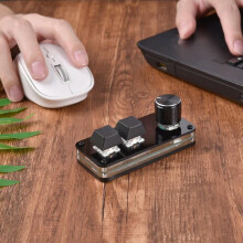 Mini 2-Key Programmable Gaming Keypad Black ABS Acrylic