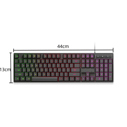Wired Gaming Keyboard LED Backlight USB PC 104 Keys