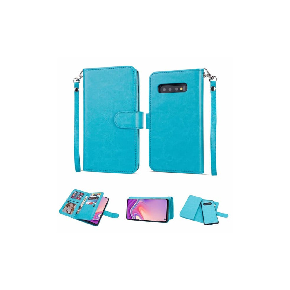 Samsung Galaxy S10 Plus Wallet Case 9-Card Turquoise 962029535591