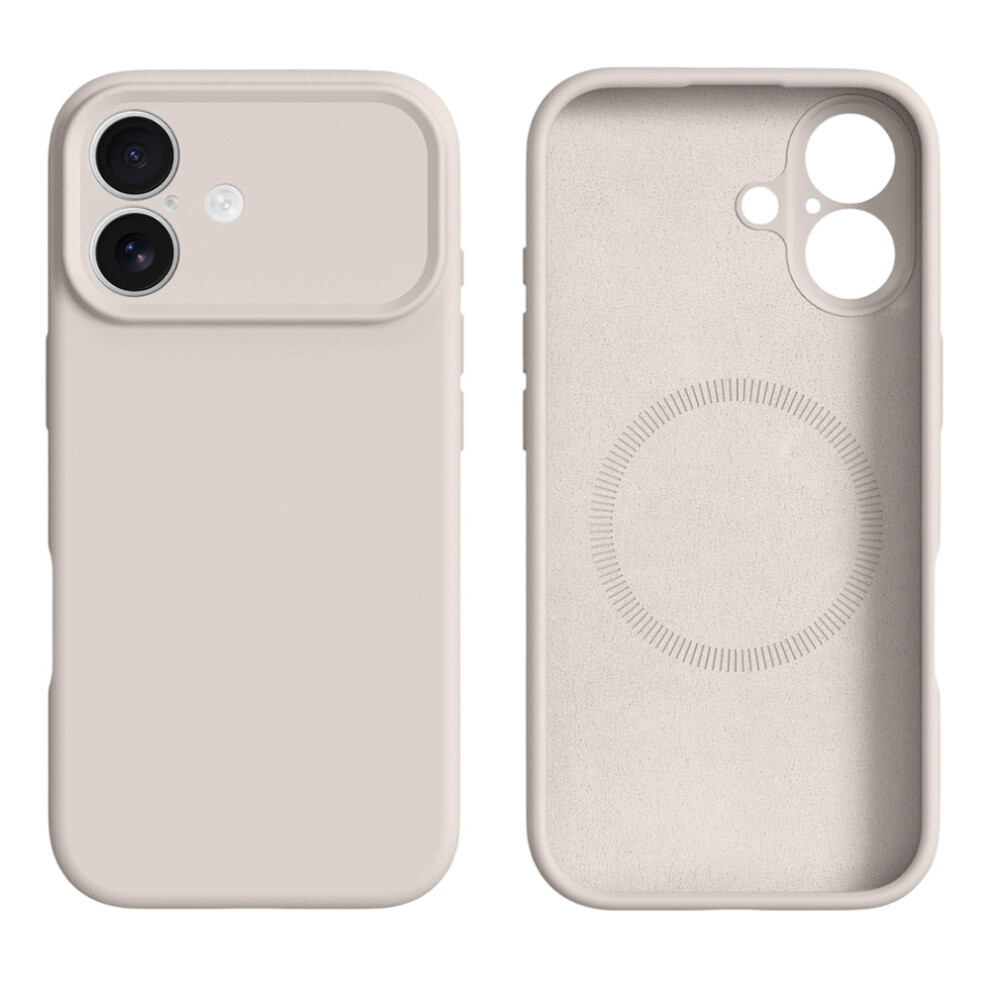 (Antique ) For Iphone 17 Case Compatible With Magsafe Precise Cutouts Liquid Silicone Protective Back Cover White 6914293466495