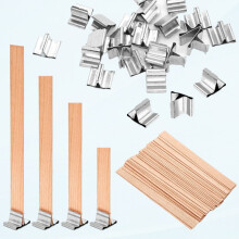 Wooden Candle Wicks with Metal Base 150 PCS
