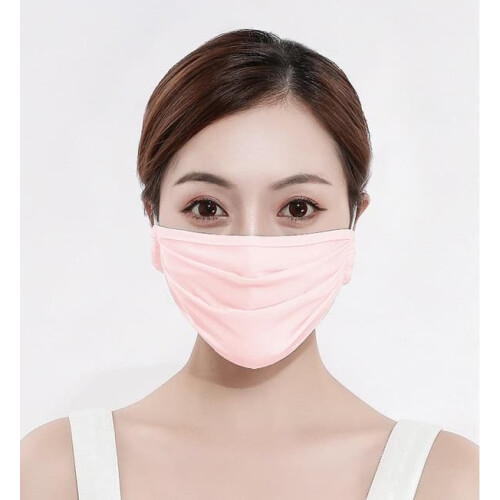 Silk Washable Protective Mask Pink One Piece