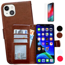 Kompatibel mit iPhone 13 – Brieftaschenhülle – Schlicht, elegant und schützend, Schwarz