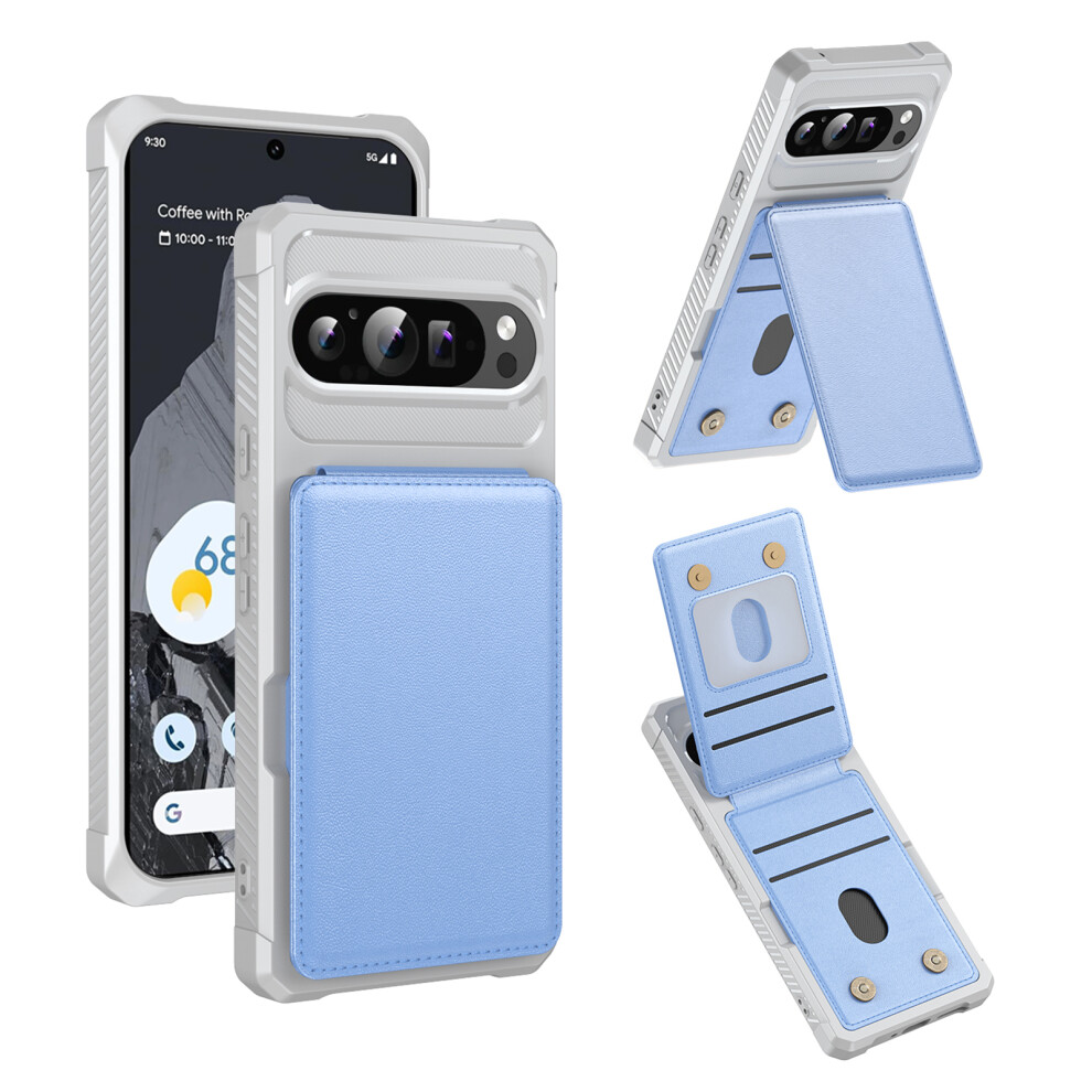 (Baby ) For Google Pixel 10 / Pixel 10 Pro Case Vertical Flip Card Slot Kickstand Leather + Tpu Phone Cover Blue 6914297507316