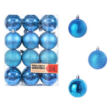 Christmas Tree Ornaments Ball Blue 24 Pieces