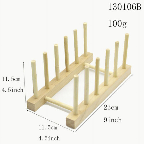 Kitchen Cupboard Shelf Storage Rack Bamboo Wooden Dish Rack Plates Holder 2