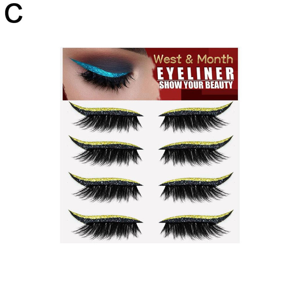 Reusable Eyeliner Sticker Eyelashes 4 Pairs