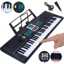 Piano électronique Nyidpsz, clavier de piano électronique portable à 61 touches avec enregistrement, câble USB, micro, noir (piano sans pupitre)