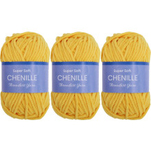 Paquete de 3 hilos de chenilla ThreadArt de 50 g y 60 yardas, color n. 5: hilo de terciopelo suave y afelpado para ganchillo, punto y amigurumi -