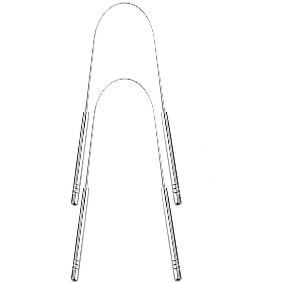 Stainless Steel Tongue Scraper for Adults 2 Pack