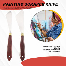 2 Uds.Cuchillo Raspador de Pintura de Acero Inoxidable, Raspadores de Mezcla, Paleta de Pintura, Cuchillo para Pintar, Herramienta de Arte