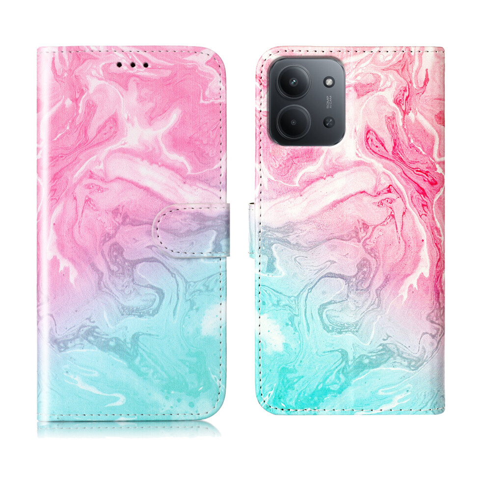 (Pink Green Marble) For Xiaomi Redmi Redmi 15C 4G (Eu) (173Mm) / 15C 5G (Eu) (173Mm) / Poco C85 4G (173Mm) Case Marble Paint Leather Phone Cover Pink,Green 6914298120385