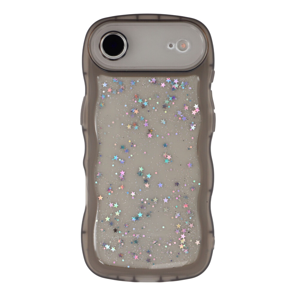 (Transparent ) For Iphone Air Case Wavy Edge Epoxy Tpu Shockproof Phone Cover Black 6914292024597