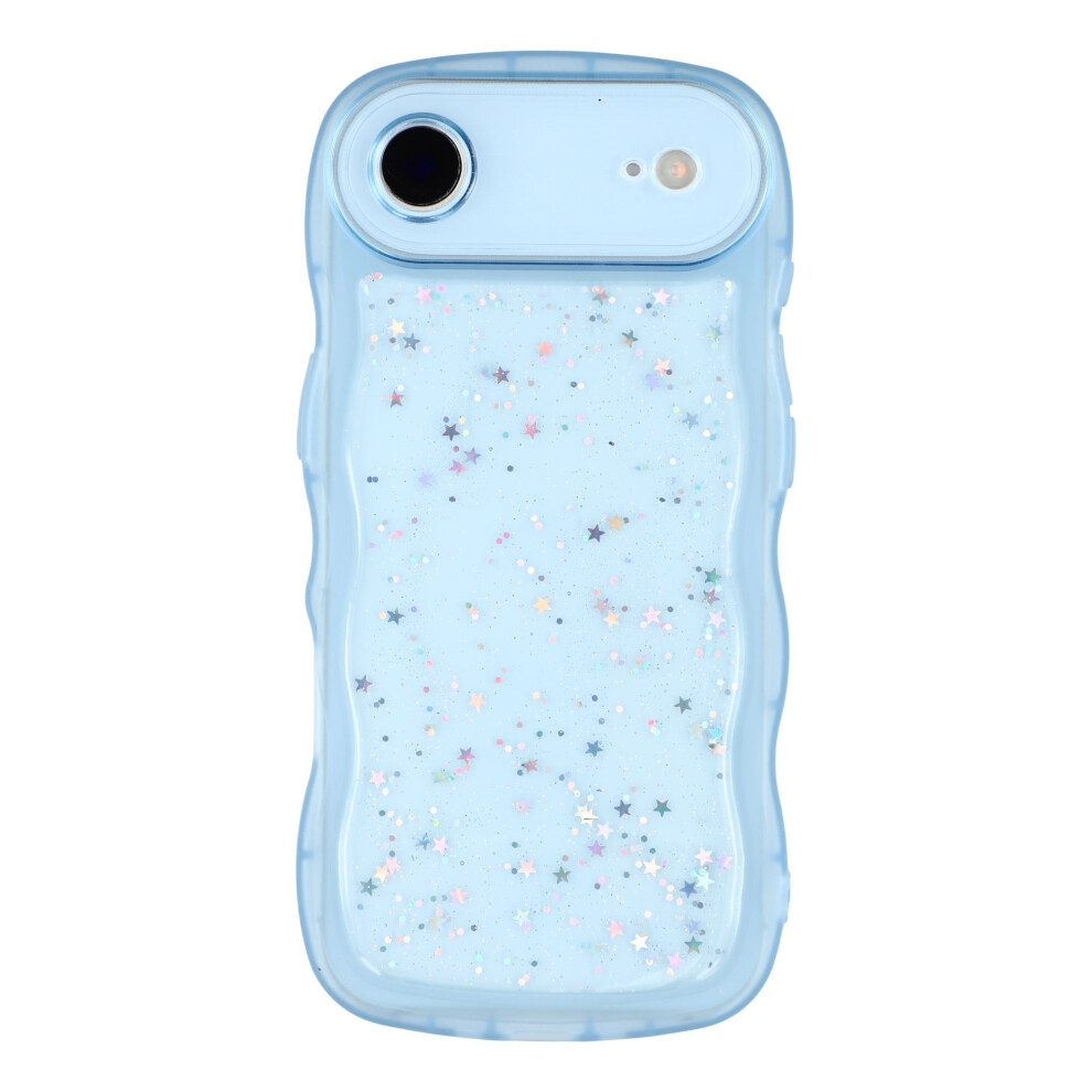 (Transparent ) For Iphone Air Case Wavy Edge Epoxy Tpu Shockproof Phone Cover Blue 6914295111072