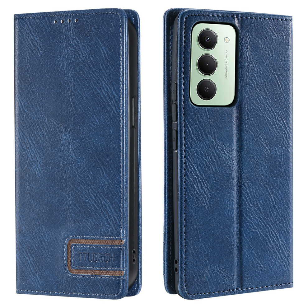 (Blue) Ttudrch Style 007 For Xiaomi Redmi 15 5G (Eu) (171Mm) / 4G (Eu) (171Mm) Leather Case Rfid Blocking Wallet Stand Phone Cover Blue 6914299684145