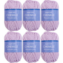 Hilo de chenilla ThreadArt de 6 unidades para ganchillo, punto, amigurumi, hilo de terciopelo supersuave y esponjoso - 50 gramos, 60 yardas, madejas