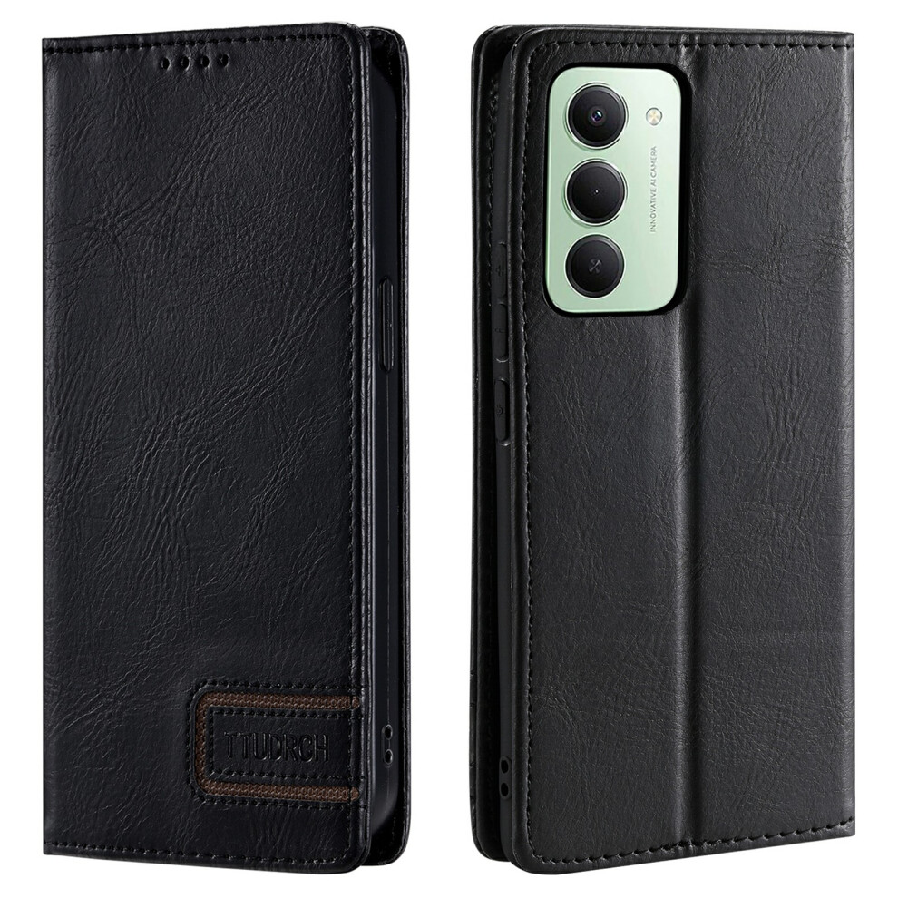 (Black) Ttudrch Style 007 For Xiaomi Redmi 15 5G (Eu) (171Mm) / 4G (Eu) (171Mm) Leather Case Rfid Blocking Wallet Stand Phone Cover Black 6914298297025