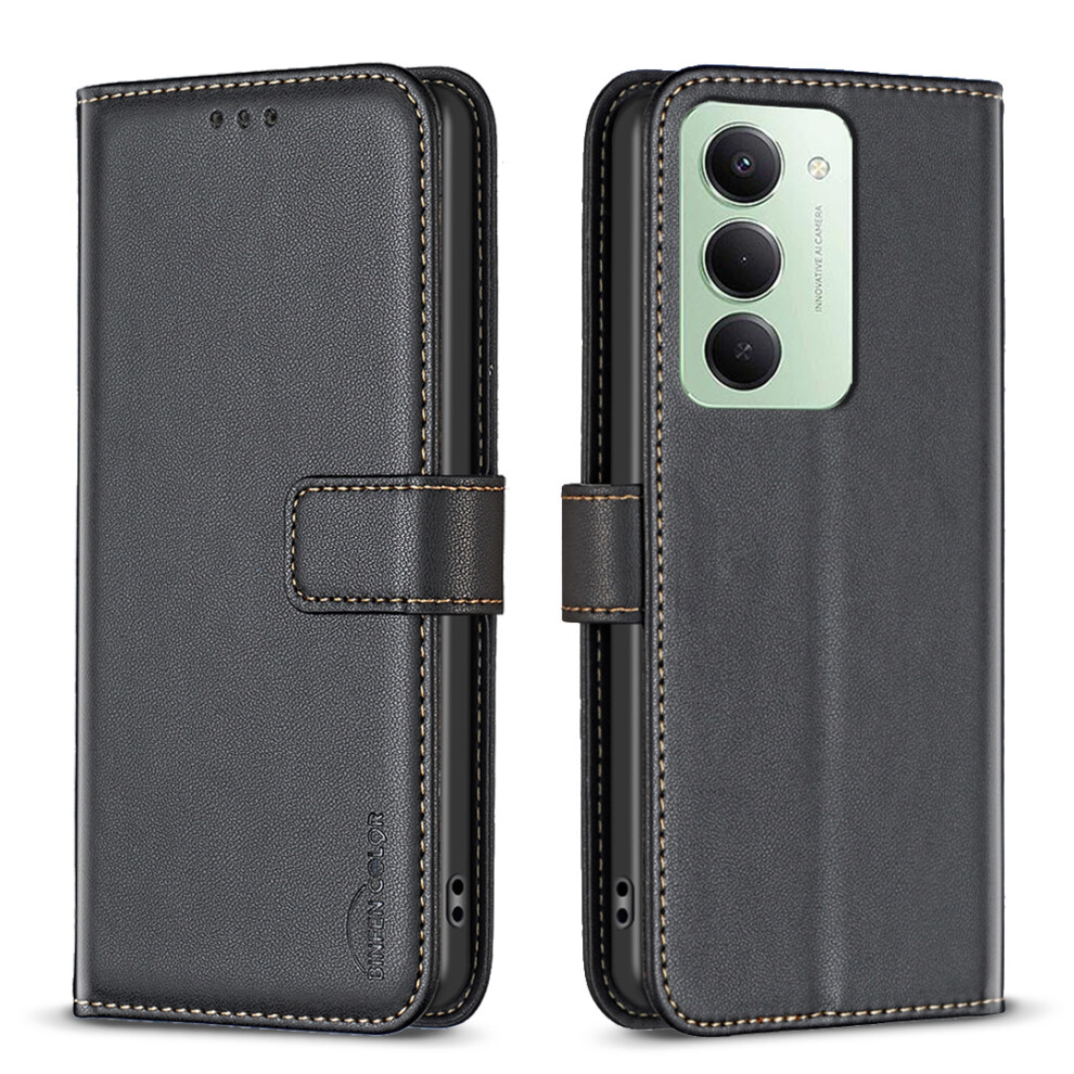 (Black) Binfen Color For Xiaomi Redmi 15 5G (Global) (169Mm) Phone Case Bf17 Wallet Folio Flip Leather Cover Black 6914296703405