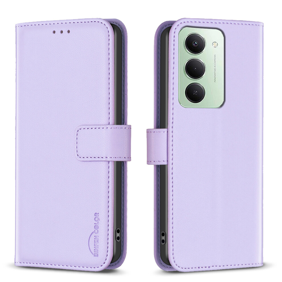 (Purple) Binfen Color For Xiaomi Redmi 15 5G (Global) (169Mm) Phone Case Bf17 Wallet Folio Flip Leather Cover Purple 6914291197797
