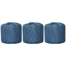 Threadart3Ball Pack VELIKOST 10, Barva 28 BŘIDLOVĚ MODRÁ - 100% čistá mercerizovaná bavlněná háčkovací nit, 50 g/175 yardů každá.