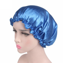 Silk Satin Sleep Cap Blue One Piece