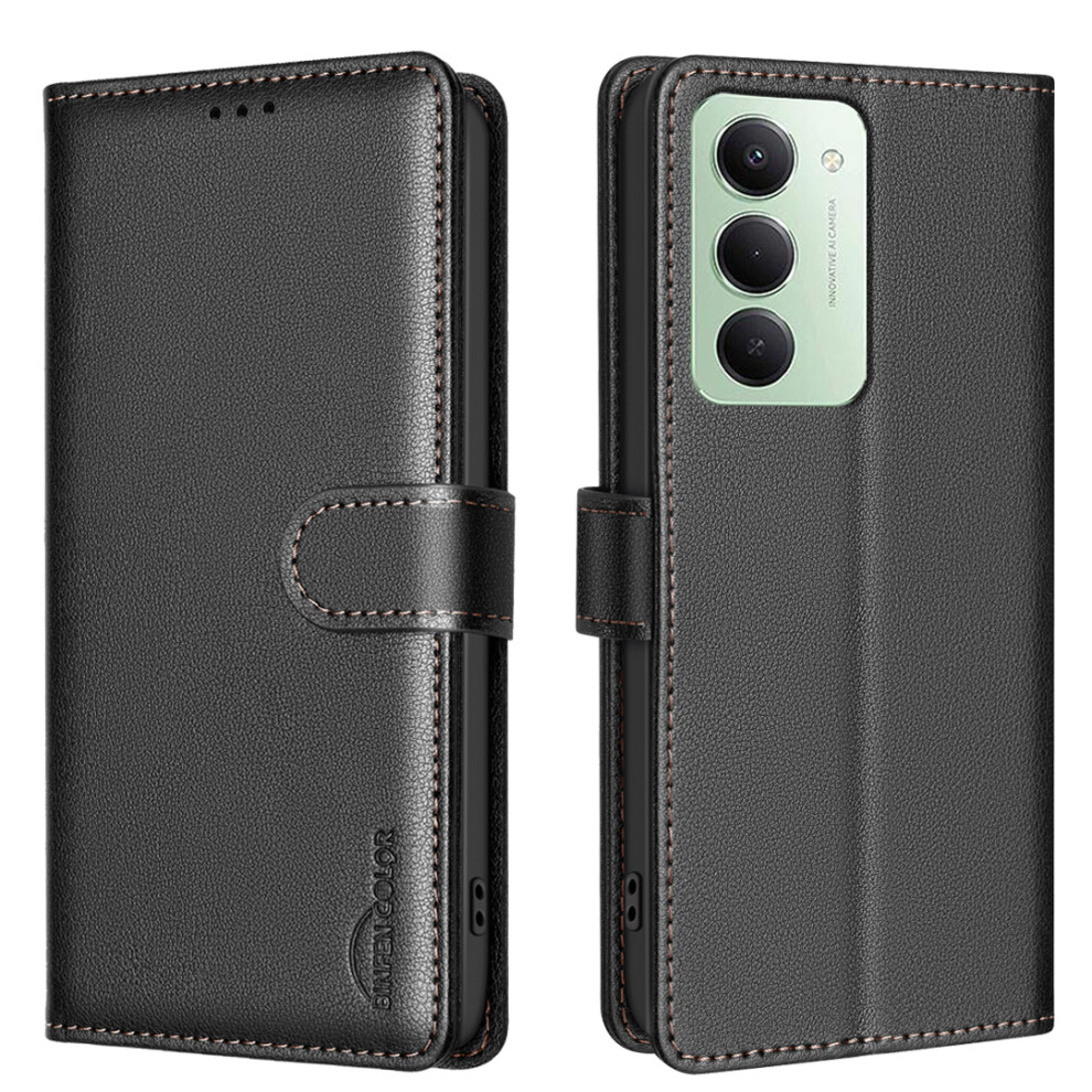 (Black) Binfen Color For Xiaomi Redmi 15 5G (Global) (169Mm) Leather Case Bf32 Wallet Rfid Blocking Phone Cover Black 6914290400232