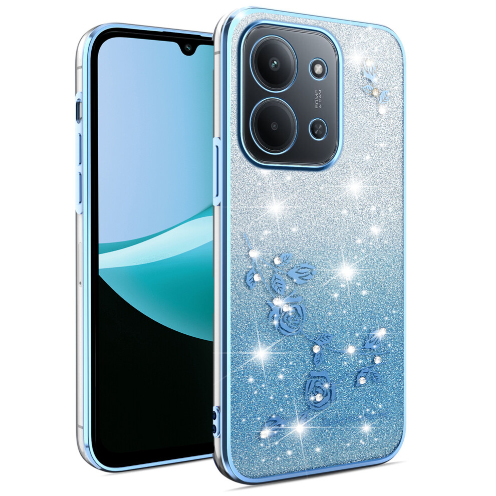 (Blue) Kadem Phone Case For Xiaomi Redmi 15C 4G (Eu) (173Mm) / 15C 5G (Eu) (173Mm) / Poco C85 4G (173Mm) Flower Tpu Flexible Gradient Bac Blue 6914294715899