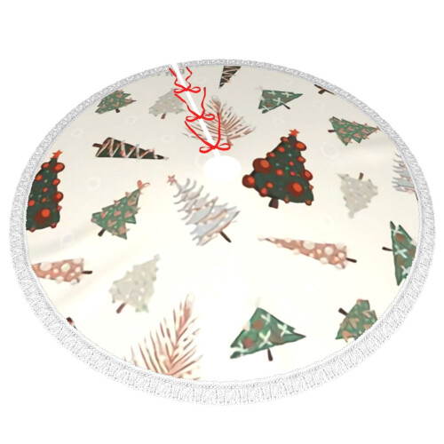 Christmas Tree Skirt 48 Inch Rustic Holiday Decor 2