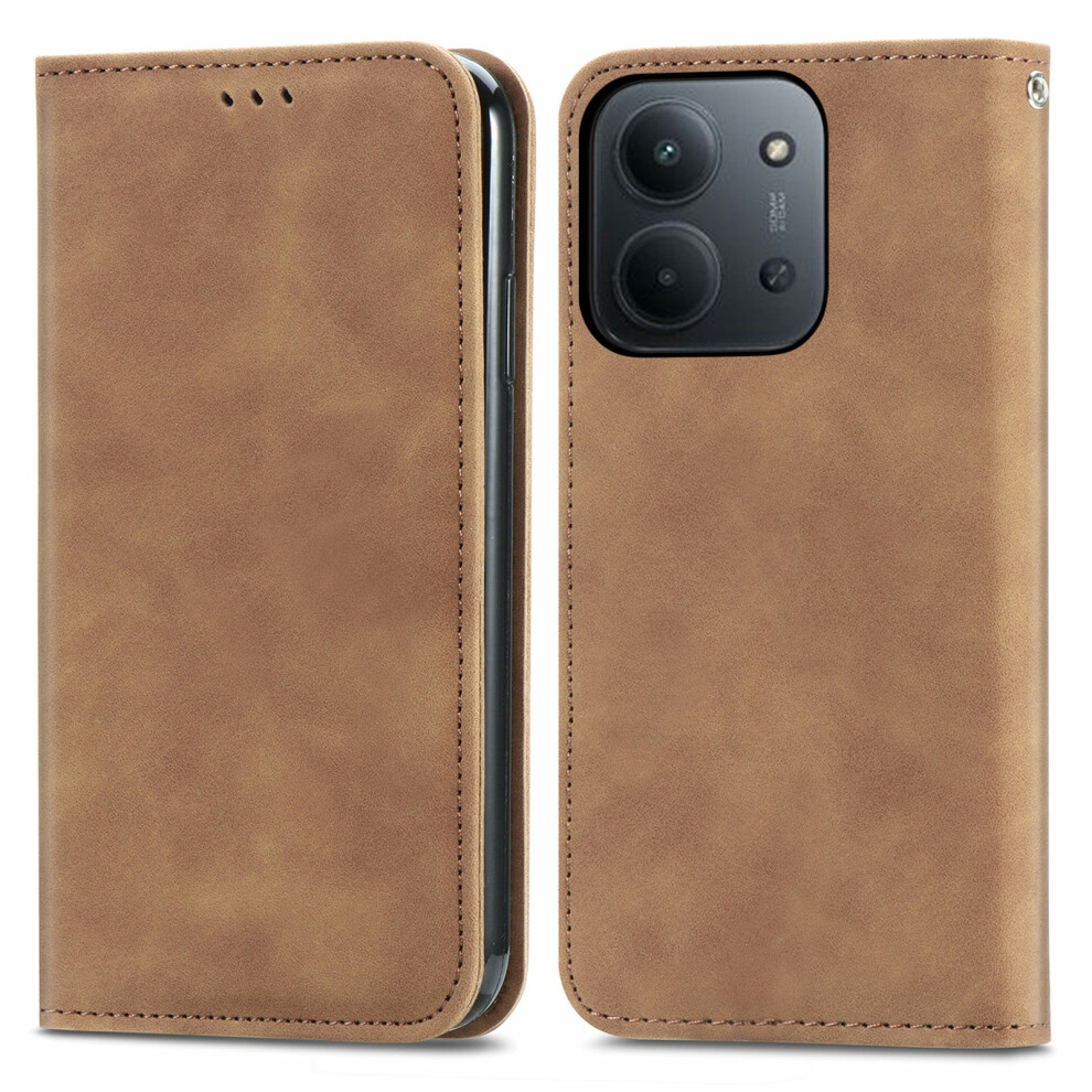 (Brown) For Xiaomi Redmi 15C 4G (Global) (171Mm) / Poco C85 4G (171Mm) Leather Case With Card Holder Magnetic Absorption Phone Cover Brown 6914297170817