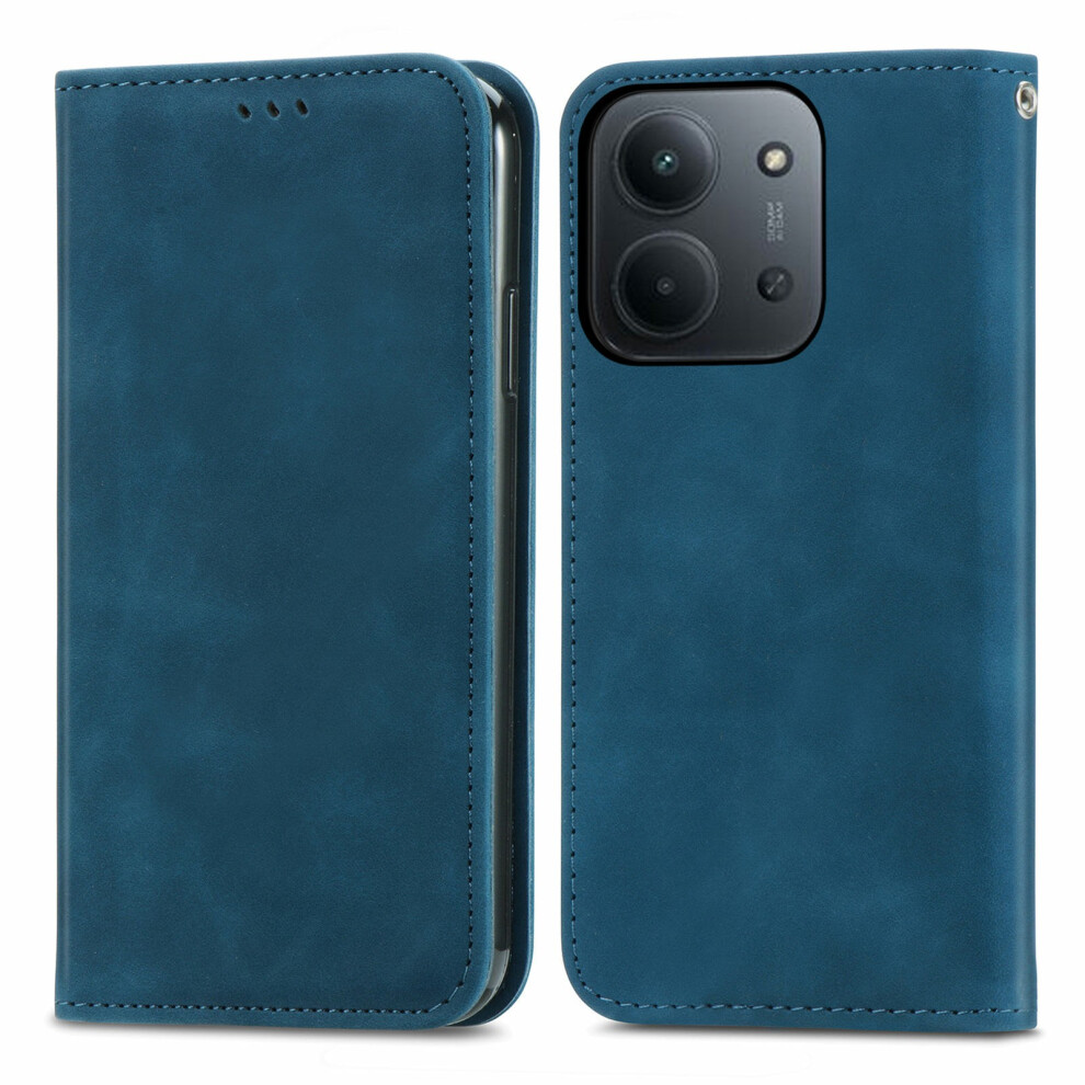 (Dark ) For Xiaomi Redmi 15C 4G (Global) (171Mm) / Poco C85 4G (171Mm) Leather Case With Card Holder Magnetic Absorption Phone Cover Blue 6914298279304