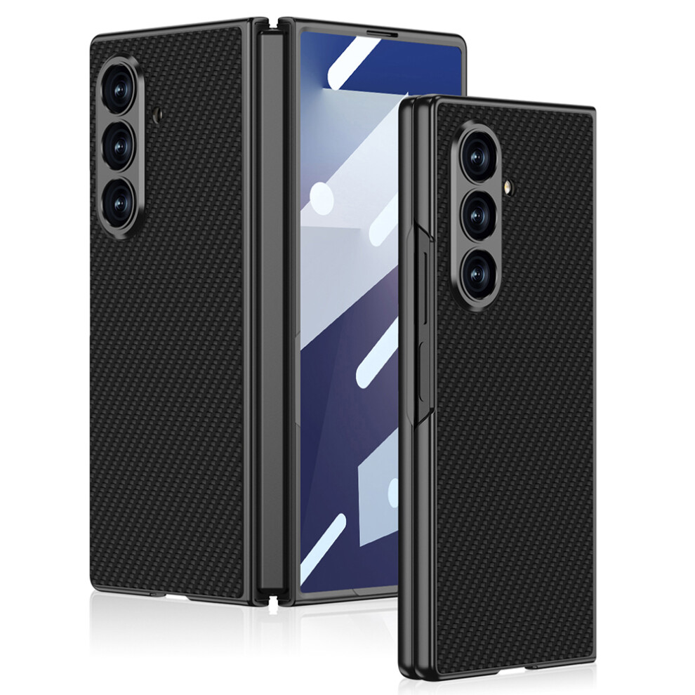 (Carbon Fiber Texture) Gkk For Samsung Galaxy Z Fold7 5G Case Skin Touch Pc Slim Phone Cover With Tempered Glass Film 6914297356860