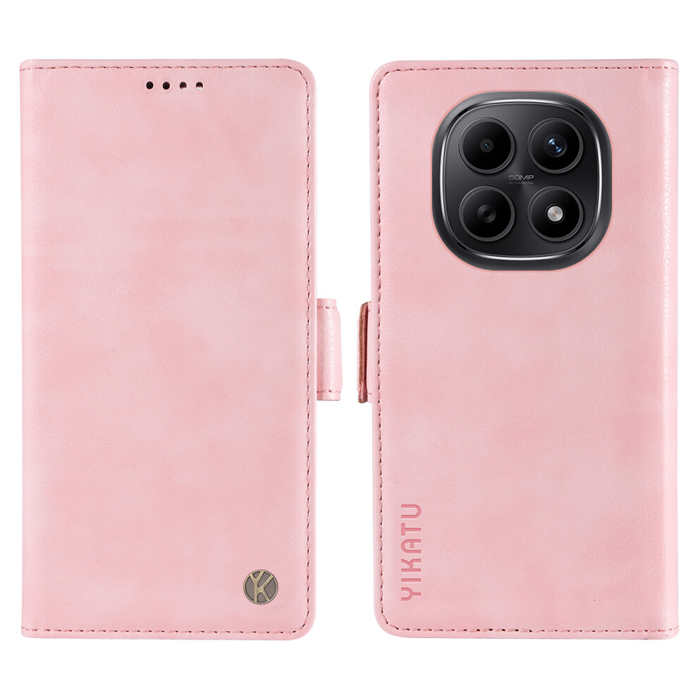 (Pink) Yikatu For Xiaomi Poco M8 5G / Redmi Note 15 5G (Global) / 15 4G (Global) Case Yk-007 Litchi Texture Pu Leather Wallet Phone Cove Pink 6914291349028