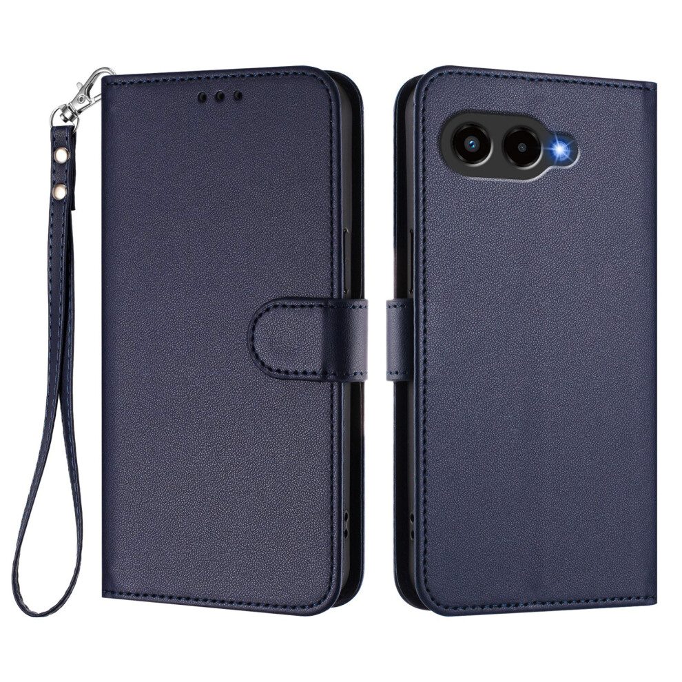 (Blue) For T-Mobile T Phone 3 / T-Mobile Revvl 8 Leather Case Wallet Stand Phone Cover With Wrist Strap Blue 6914299944980
