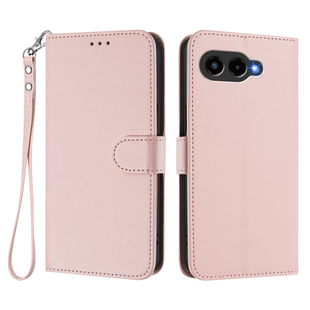(Pink) For T-Mobile T Phone 3 / T-Mobile Revvl 8 Leather Case Wallet Stand Phone Cover With Wrist Strap Pink 6914294915503