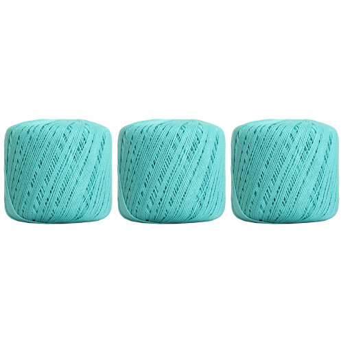 Mercerized Cotton Crochet Thread Size 3 Aqua 3-Pack
