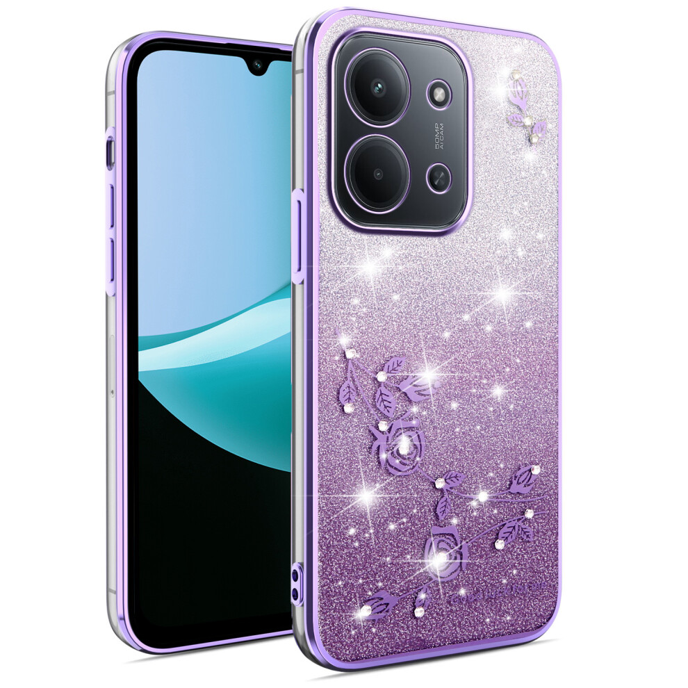 (Purple) Kadem Phone Case For Xiaomi Redmi 15C 4G (Eu) (173Mm) / 15C 5G (Eu) (173Mm) / Poco C85 4G (173Mm) Flower Tpu Flexible Gradient Bac Purple 6914291662875