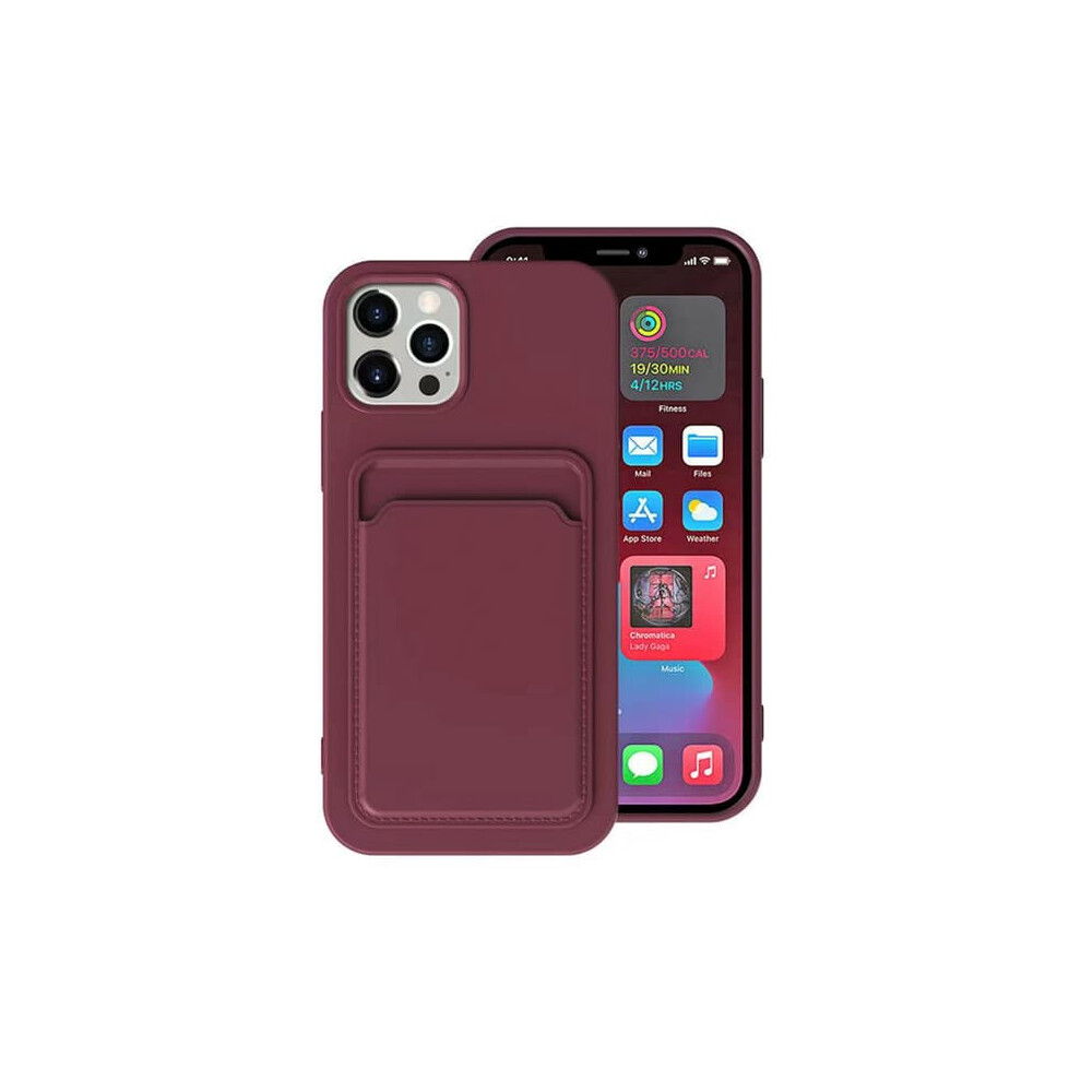 Floveme Iphone 14 Pro Case With Card Holder Burgundy 962029558576