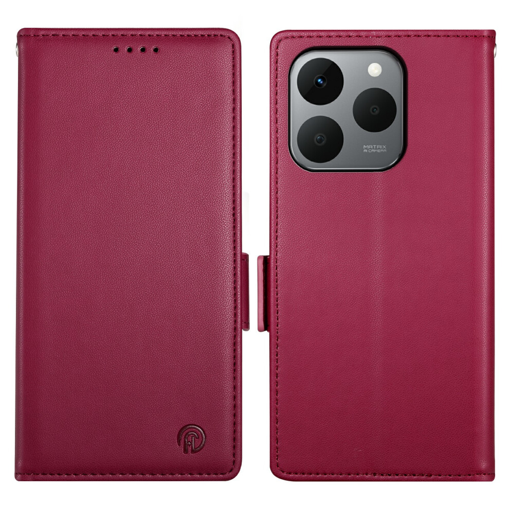(Wine ) For Realme 15T 5G Stand Case Pu Leather Wallet Phone Cover Red 6914296339048