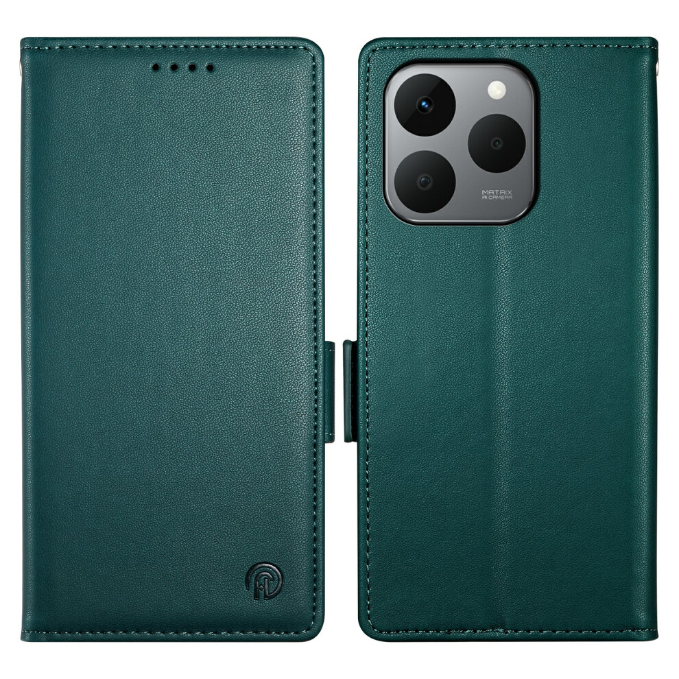 (Blackish ) For Realme 15T 5G Stand Case Pu Leather Wallet Phone Cover Green 6914292365812