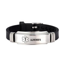 Medical Alert ID Bracelet Black One Size