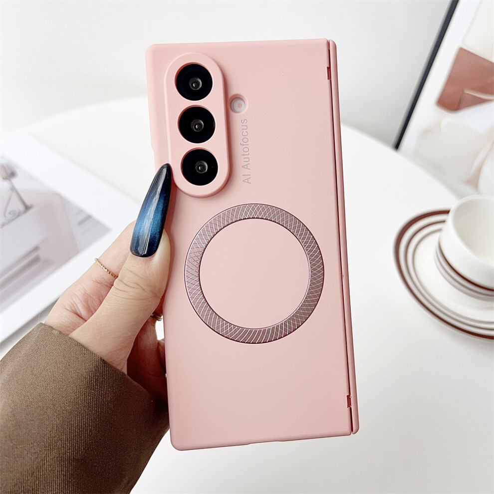 (Pink) For Samsung Galaxy Z Fold7 5G Magnetic Case Hinge Protection Hard Pc Phone Cover Pink 6914298523629