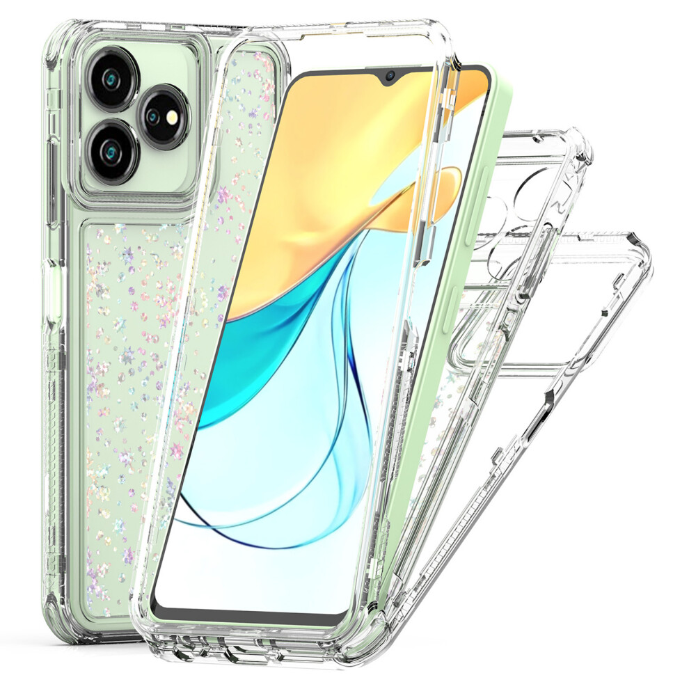 (Snowflakes) For Zte Axon 50 Lite Case Precise Cutouts Acrylic Tpu Clear Phone Cover With Laser-Printed Film 6914293410634