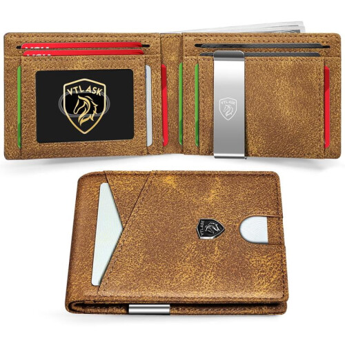 Men's Ultra-Thin RFID-Blocking Leather Wallet with 11 Card