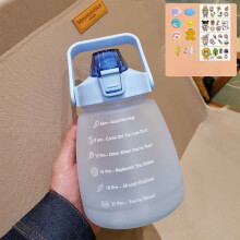 Water Bottle Large Sport with Straw 1.1L Blue