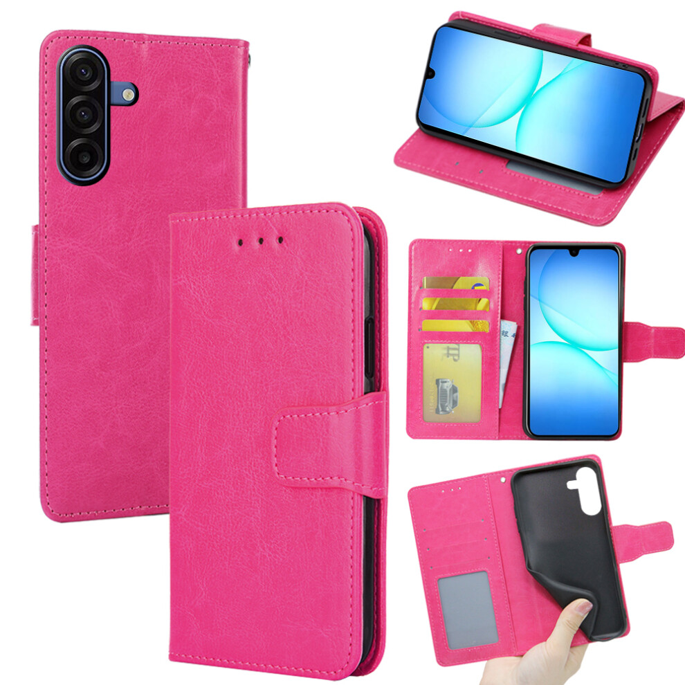 (Rose) For Samsung Galaxy A17 5G / 4G Case Wallet Pu Leather + Tpu Folding Stand Phone Cover 6914298231869