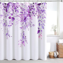 Fialový eukalyptový sprchový záves, moderný botanický, 72x72