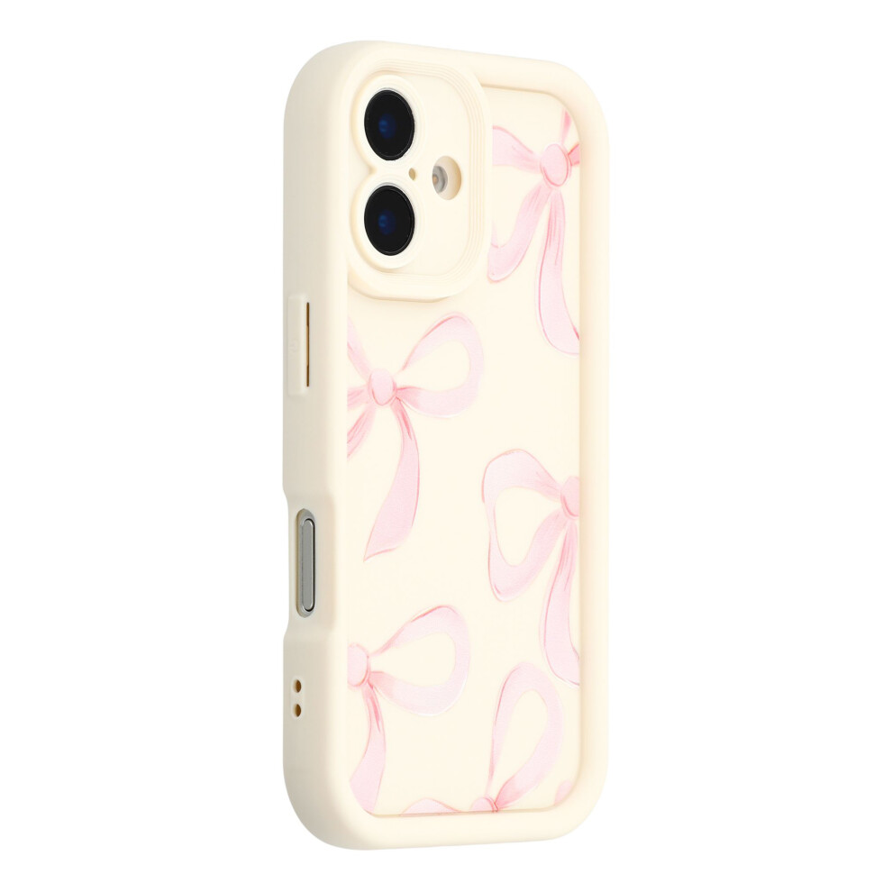 (Big Bow / ) For Iphone 17 Case Aesthetic Pattern Print Tpu Shockproof Phone Cover White 6914299167198